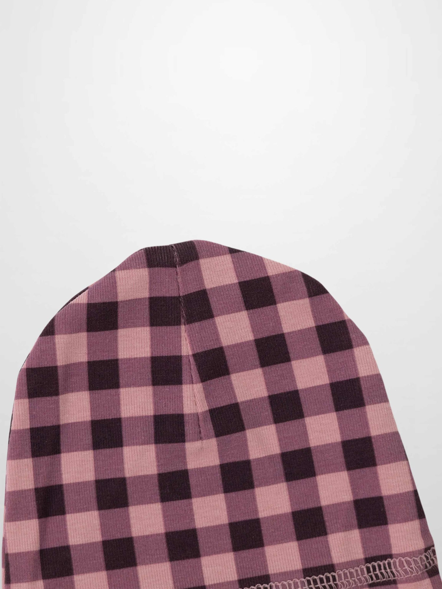 Pink Gingham Beanie