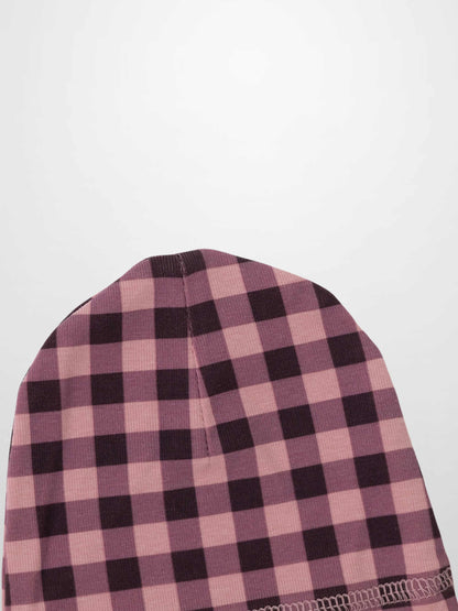 Pink Gingham Beanie