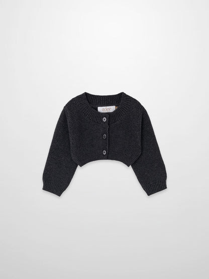 Cropped Cardigan - Heather Grey