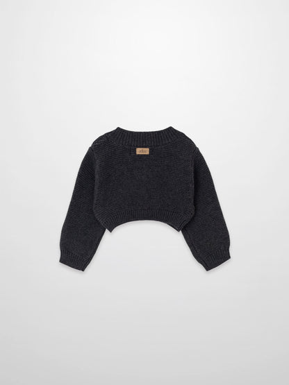 Cropped Cardigan - Heather Grey