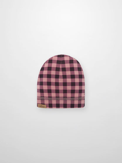 Pink Gingham Beanie