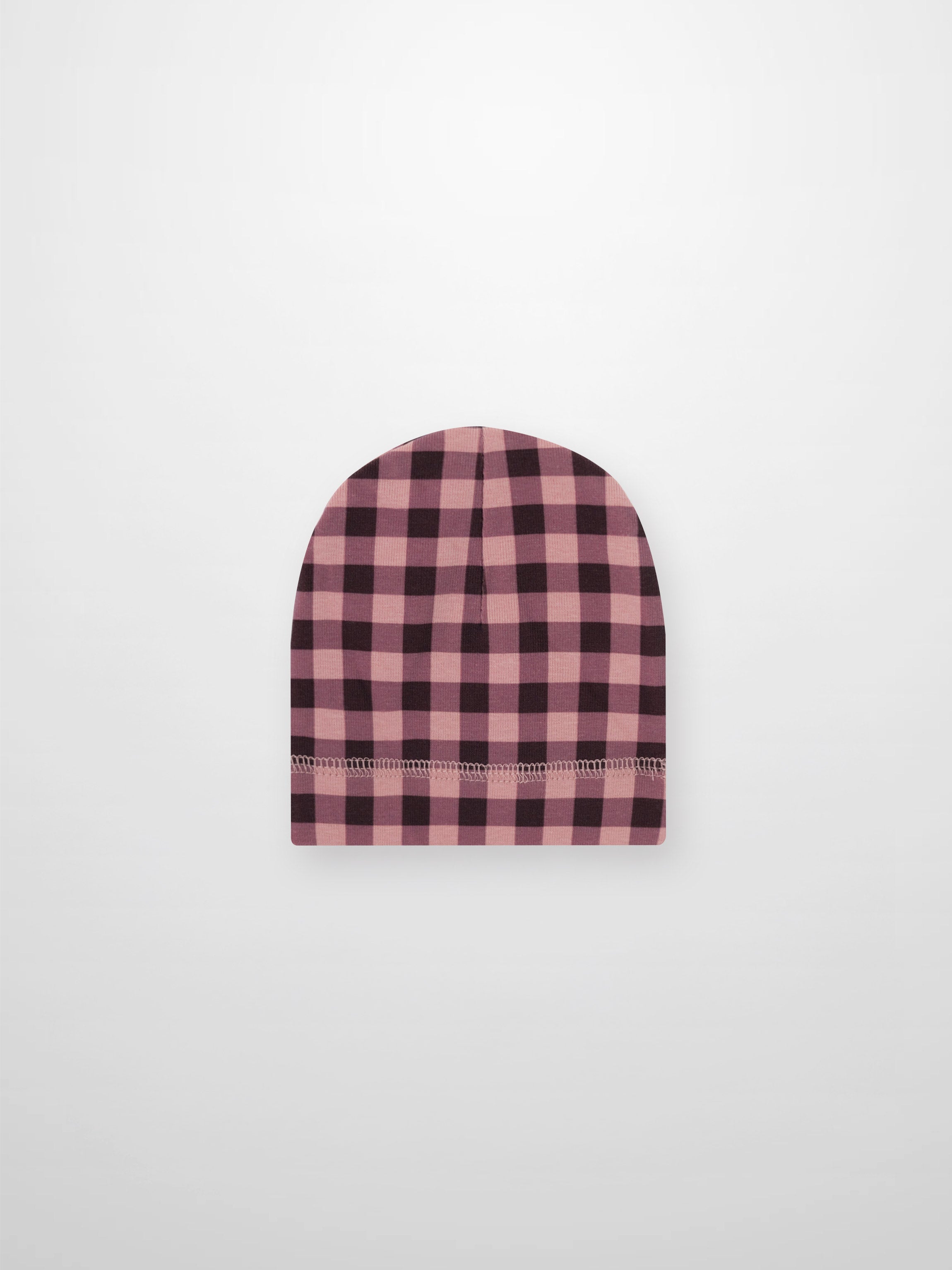Pink Gingham Beanie