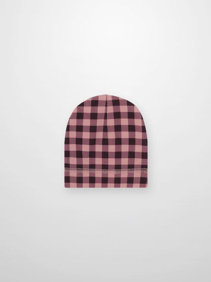 Pink Gingham Beanie