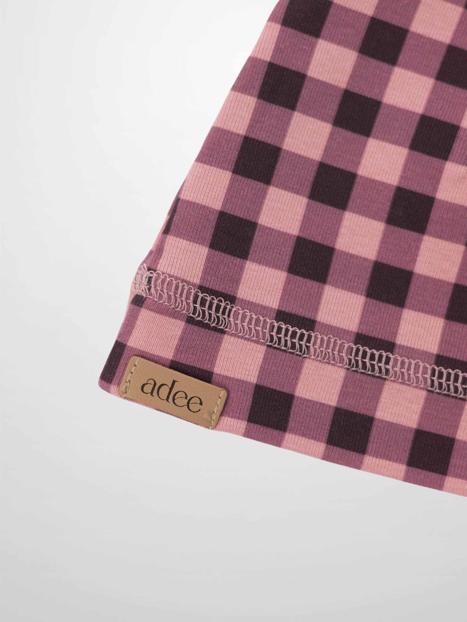 Pink Gingham Beanie