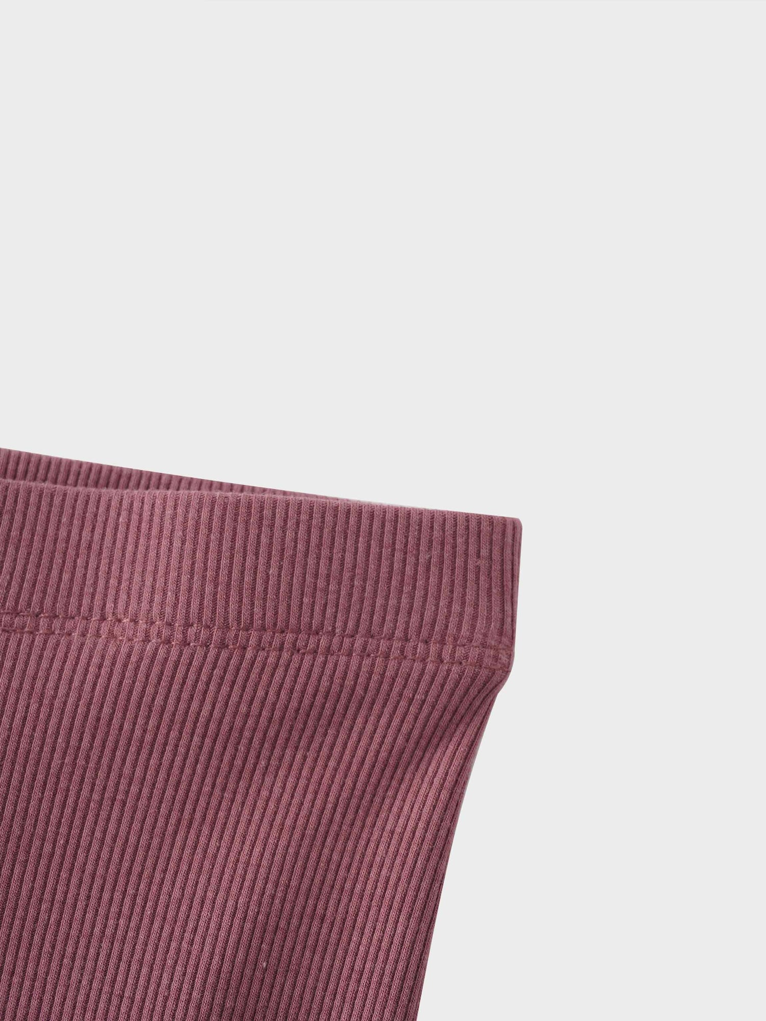 Crossover Thin Ribbed Pajama - Dark Mauve
