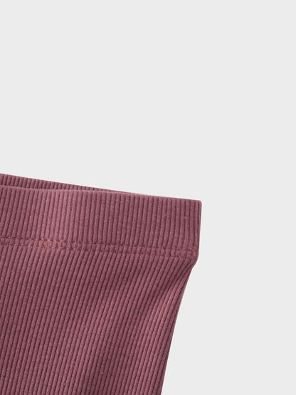 Crossover Thin Ribbed Pajama - Dark Mauve