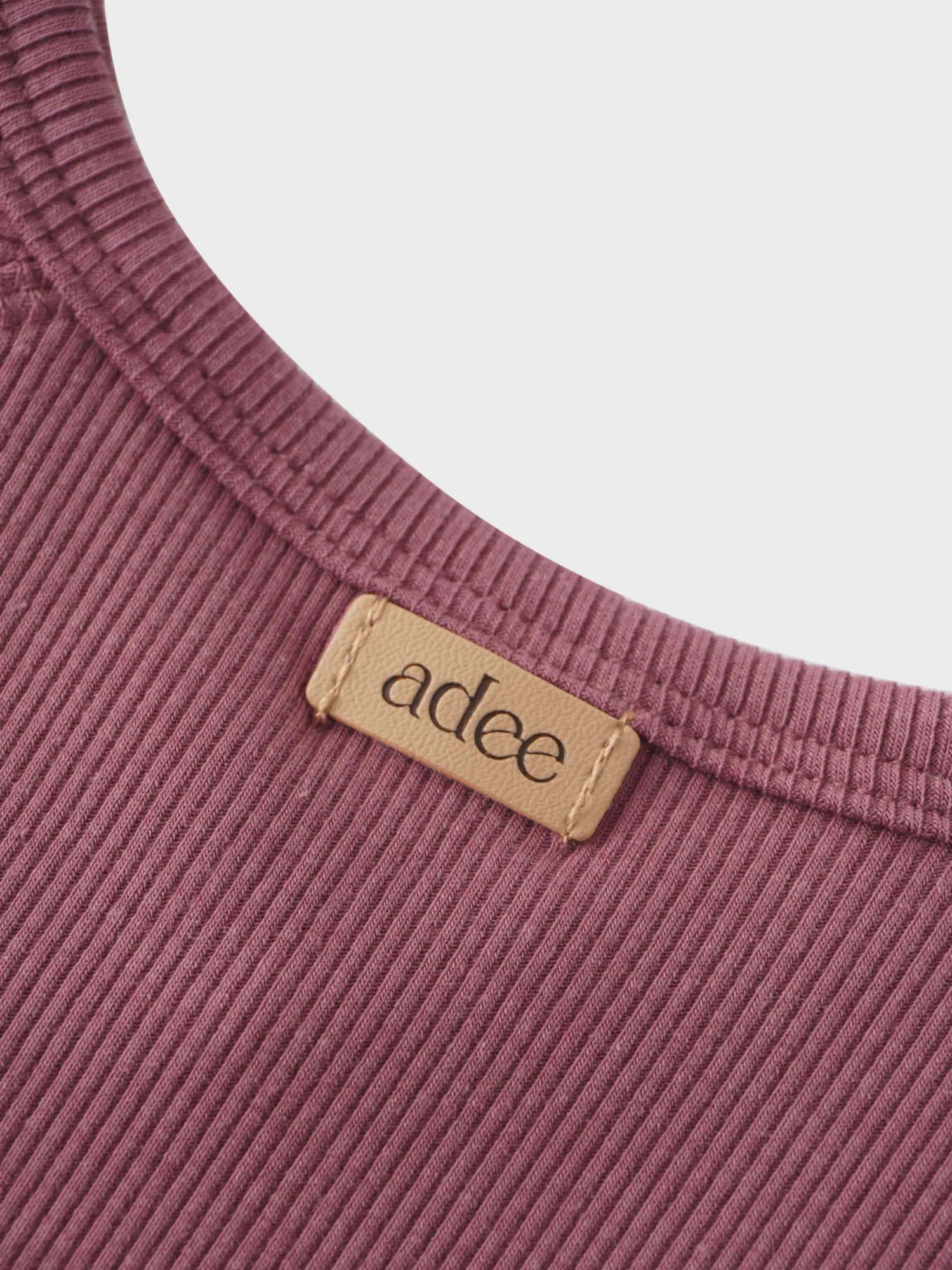 Crossover Thin Ribbed Pajama - Dark Mauve