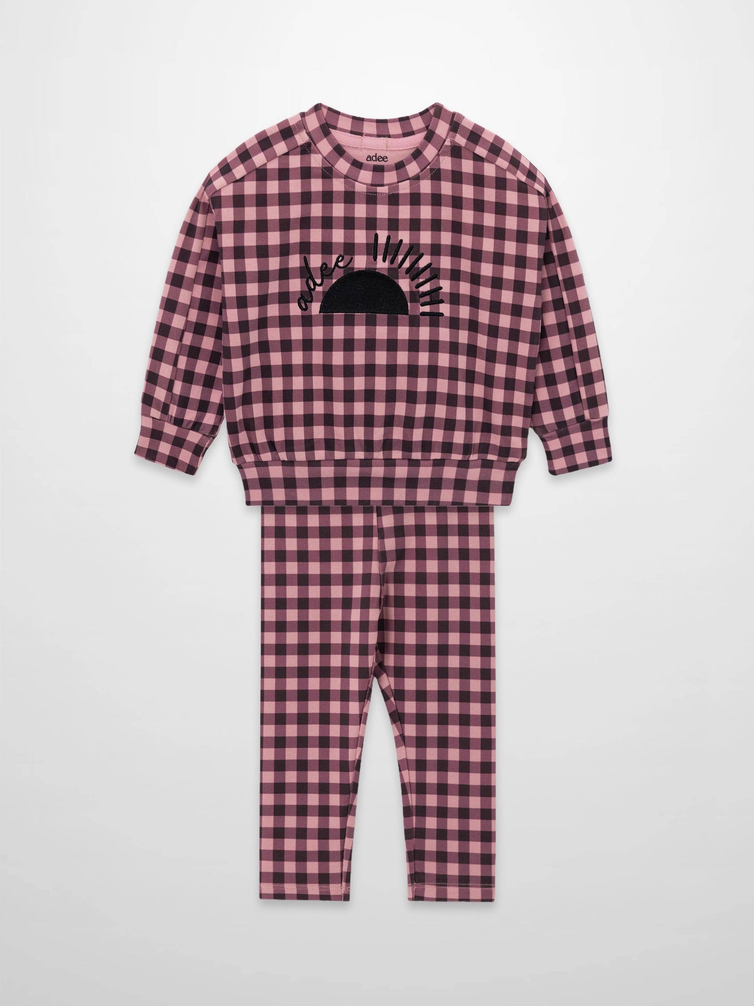 Gingham Pajamas - Burgundy