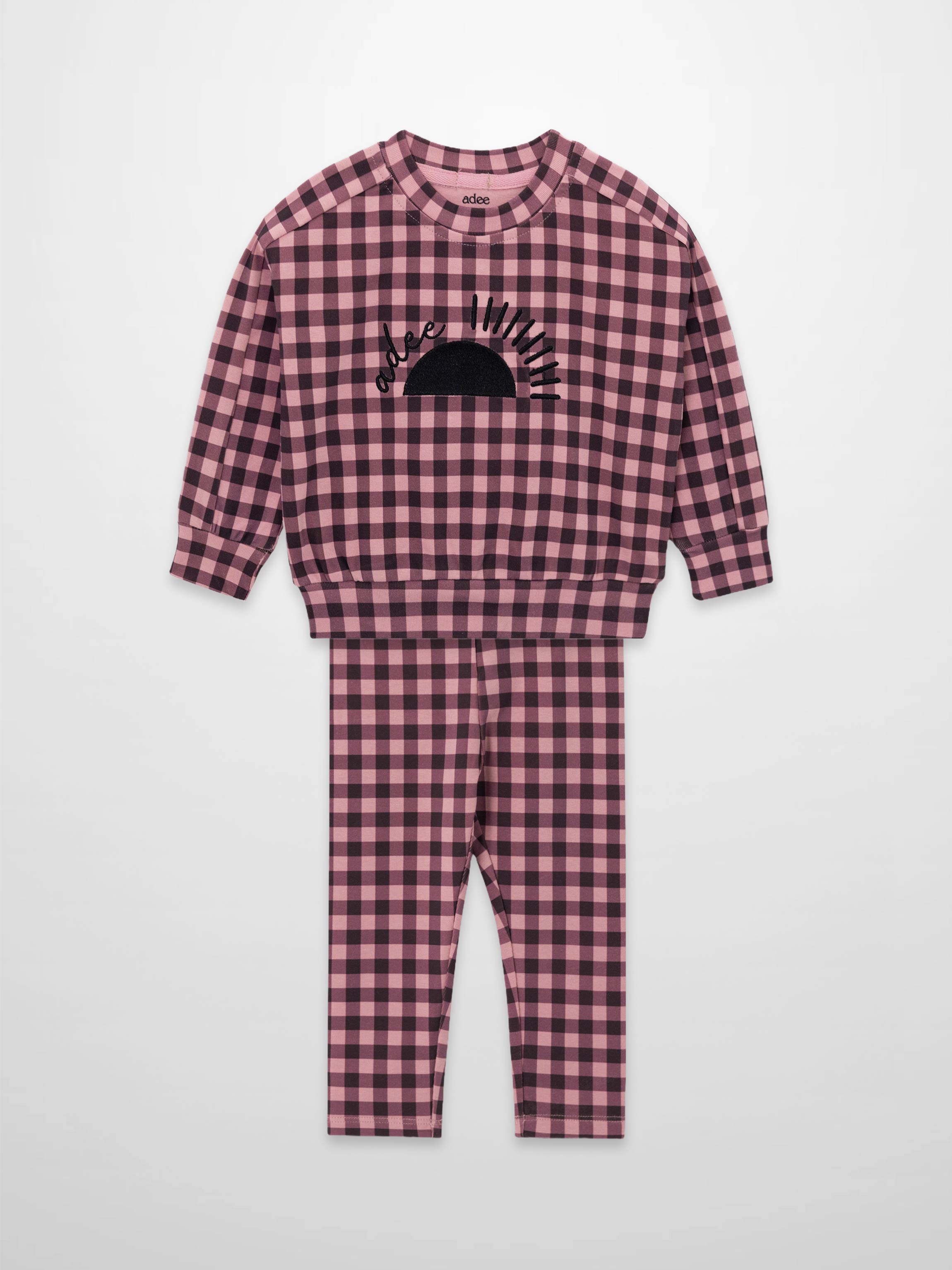 Gingham Pajamas - Burgundy