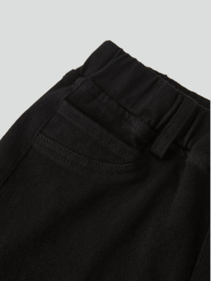 Stretch Pants - Black by Adee; boys bottoms in stretch twill fabric