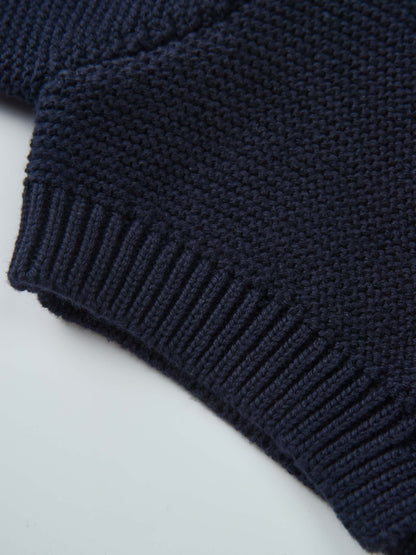 Cropped Cardigan - Navy by Adee; unisex dressy knit top.