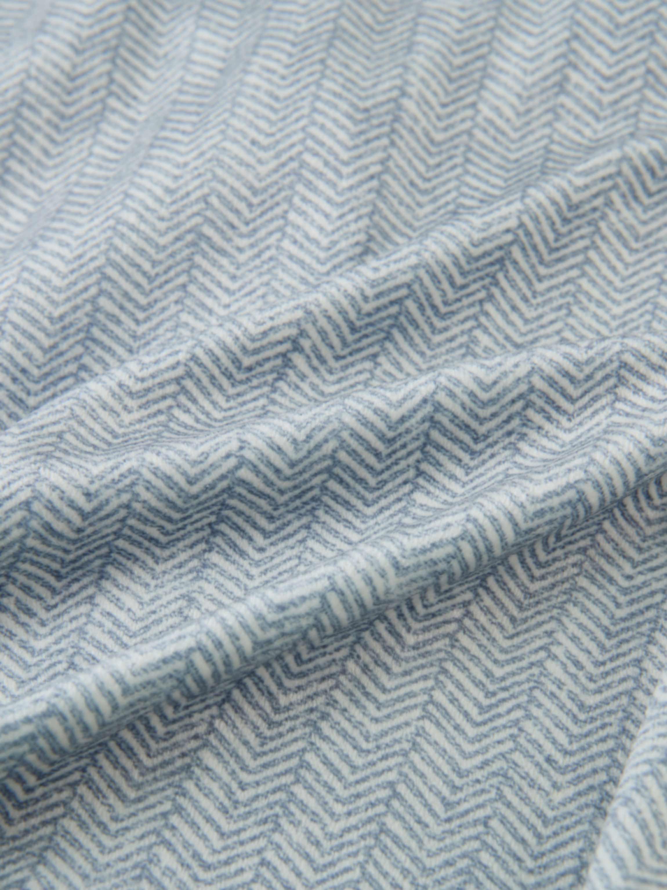 Herringbone pajamas fabric in blue for boys, soft textile