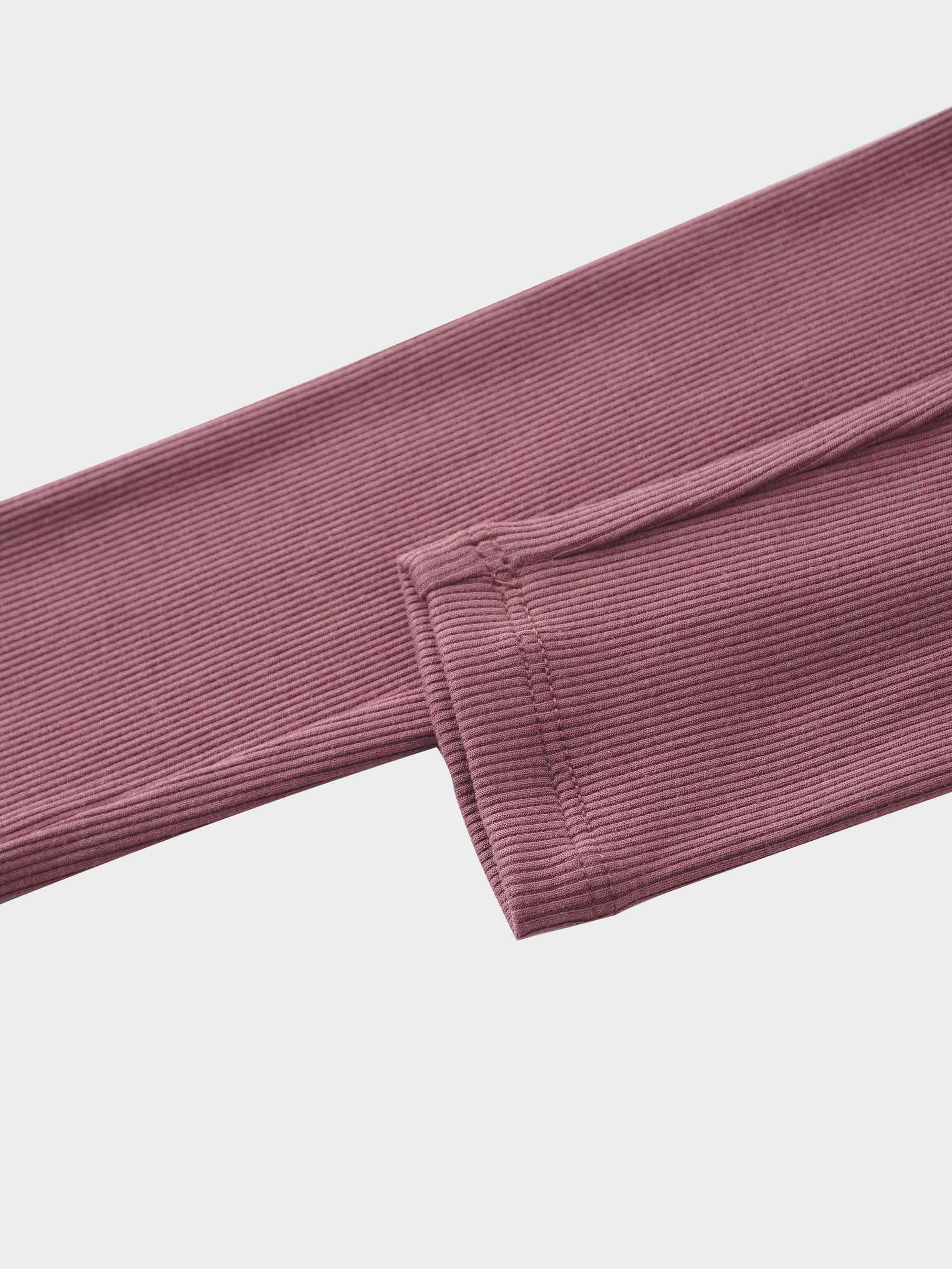Crossover Thin Ribbed Pajama - Dark Mauve