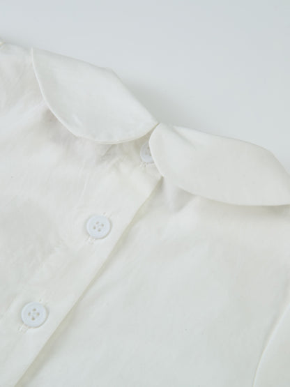 Adee Peter Pan Collar Blouse in white for girls—dressy top with front buttons