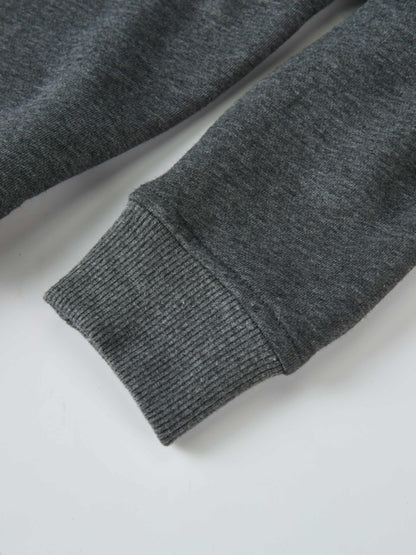 Windsor Dress, heather gray knit fabric sleeve cuff close-up for girls