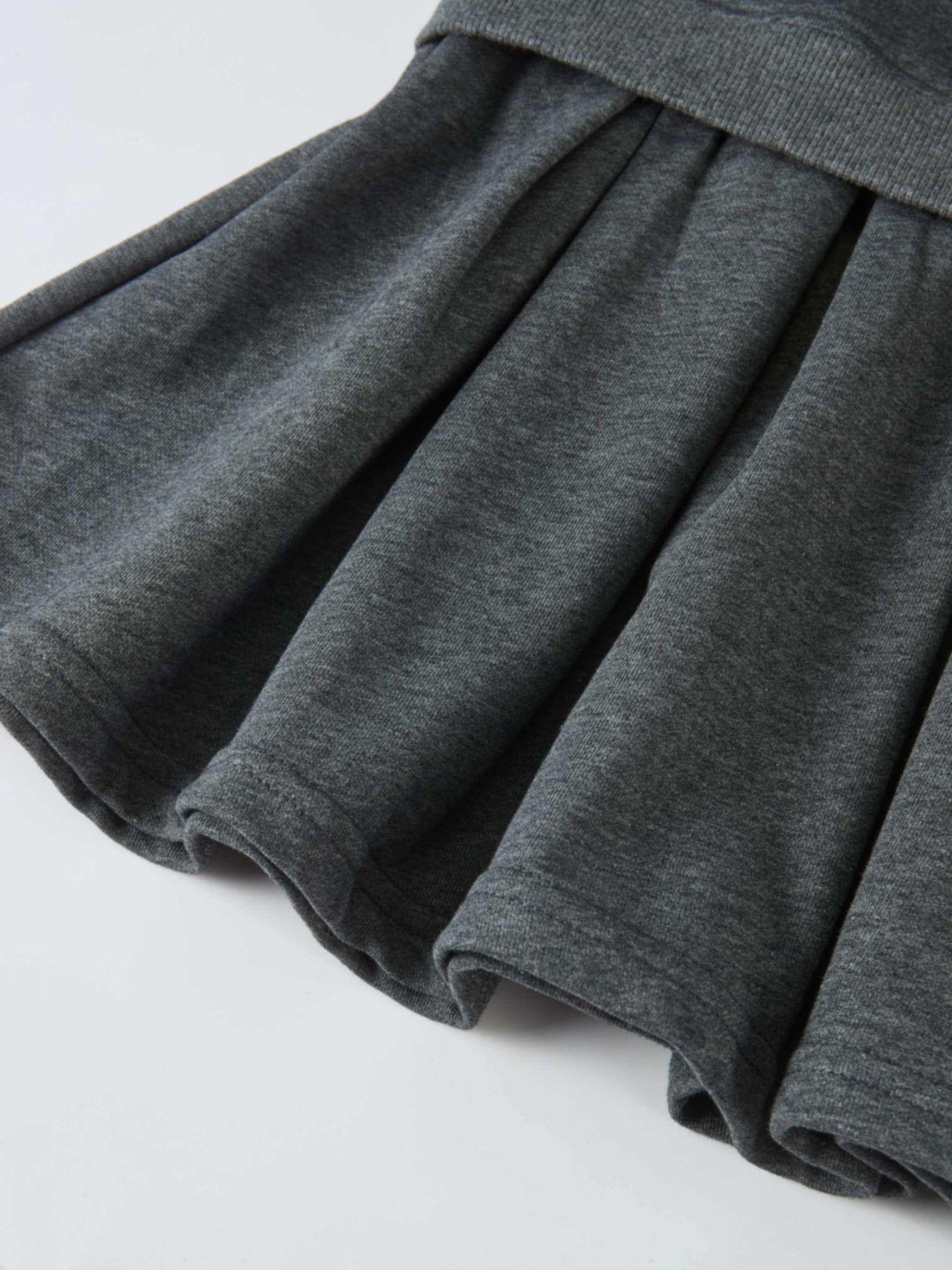 Windsor Dress for girls in grey heather knit with a pleated skirt