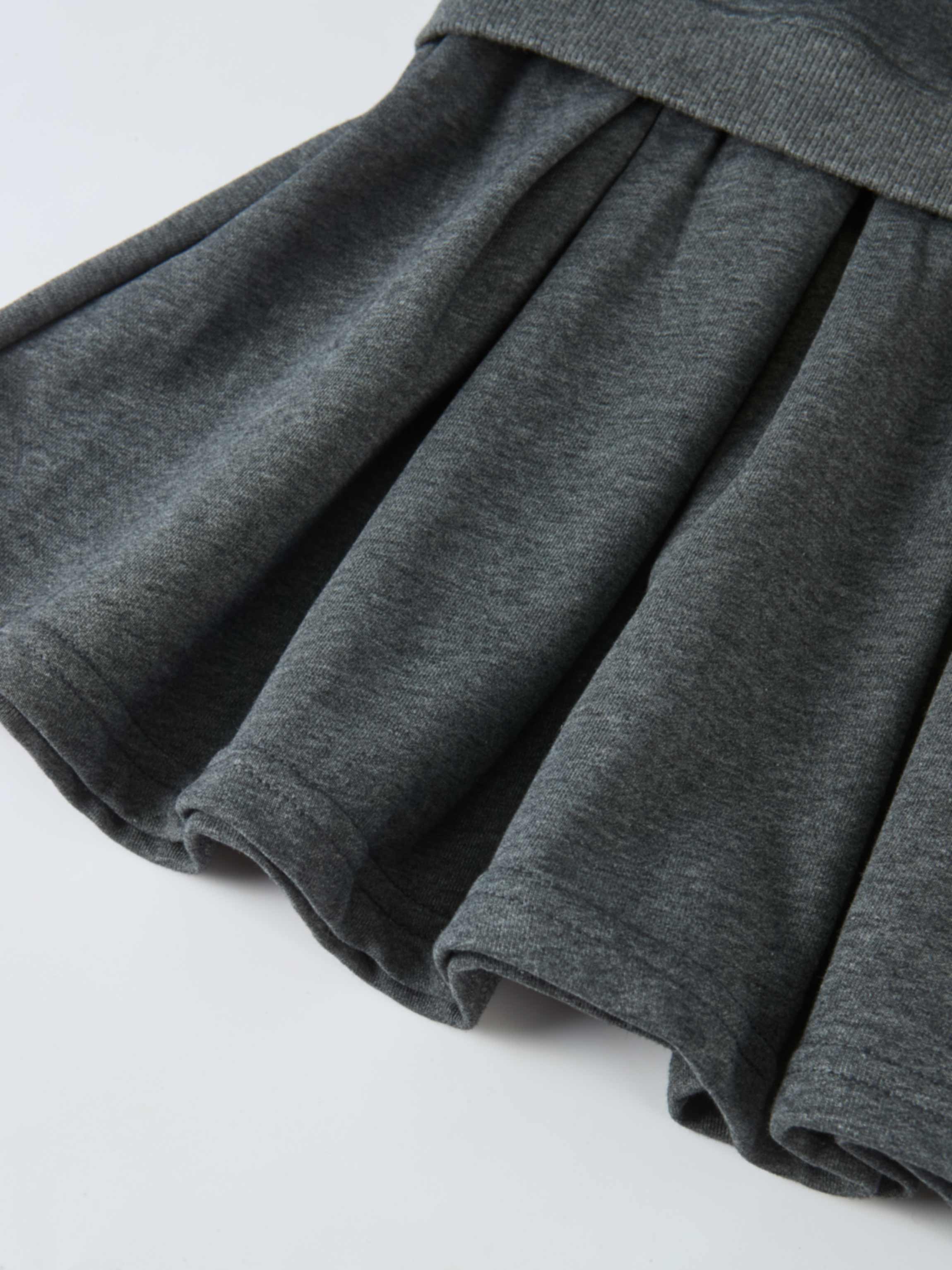 Windsor Dress for girls in grey heather knit with a pleated skirt