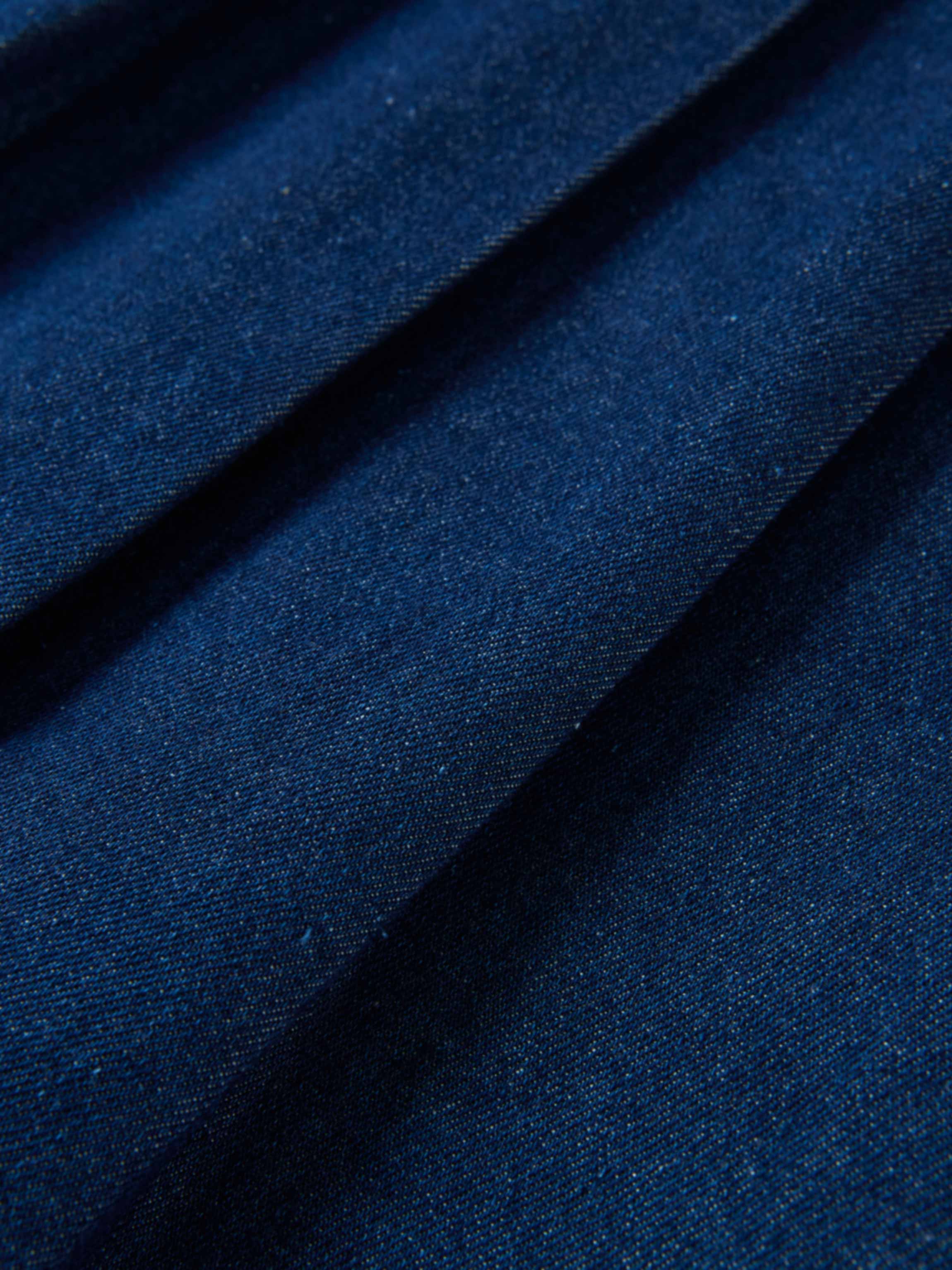 Denim pleated skirt for girls in dark blue denim fabric