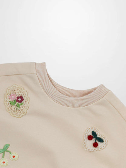 Crochet Patch Sweatshirt &amp; Leggings Set