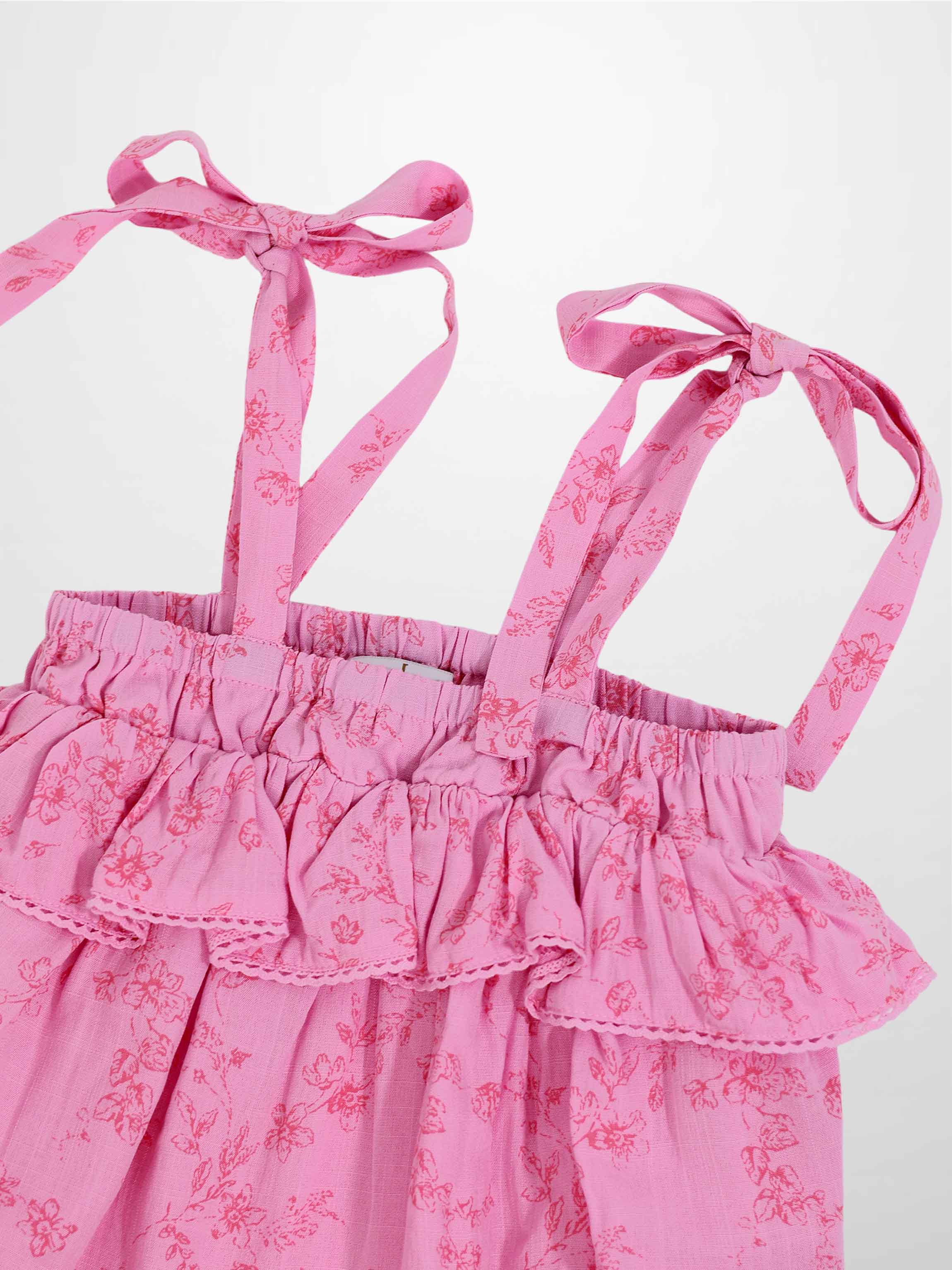 Pink Flower Romper