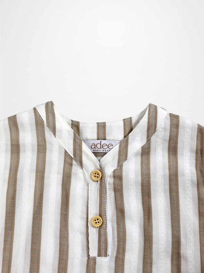 Tan and White Striped Shirt