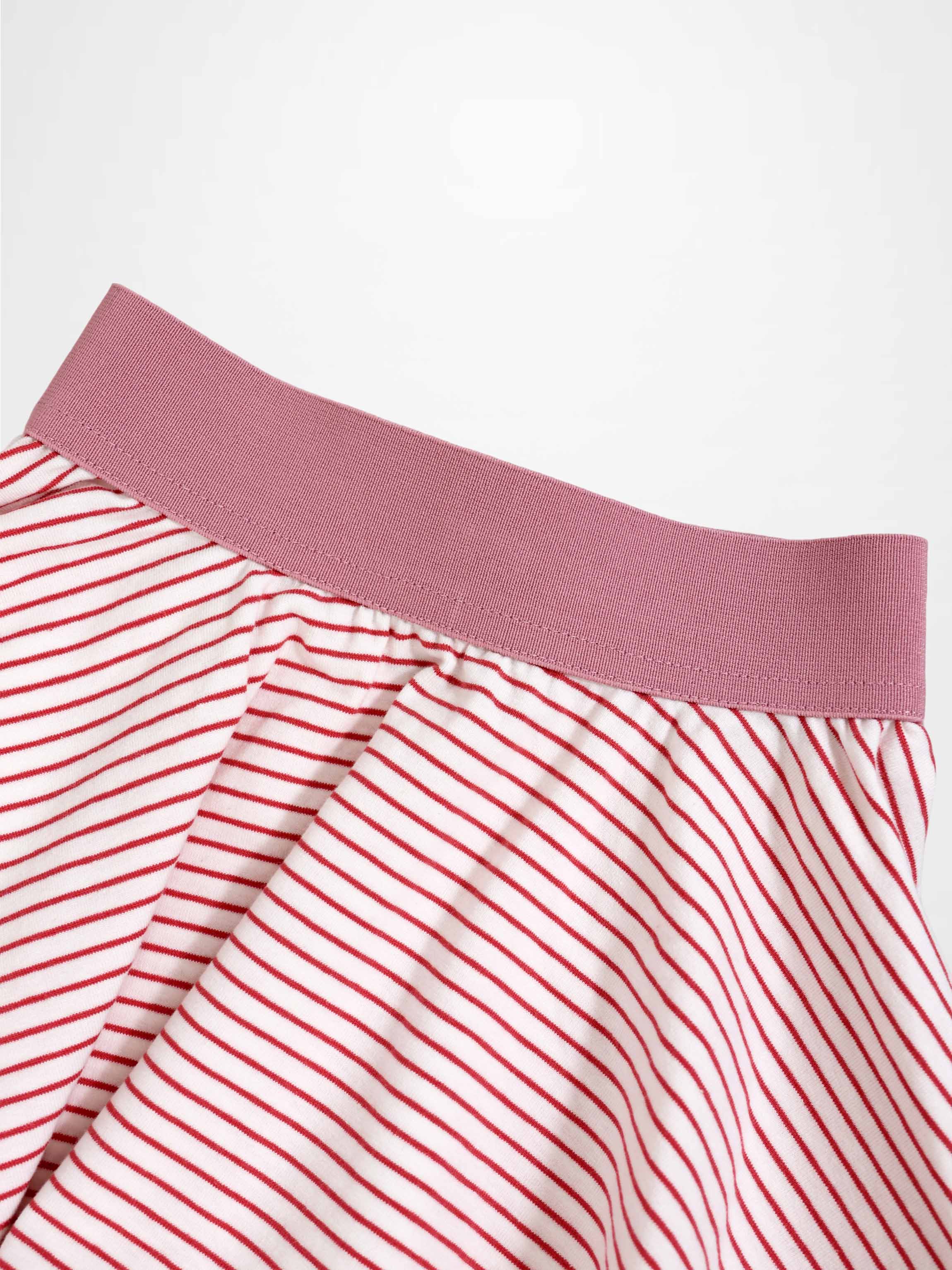 Adee girls striped skirt with pink elastic waistband and red stripes