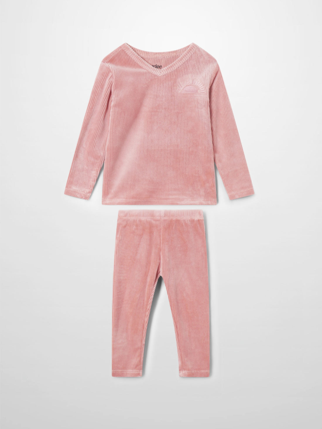 Ribbed Velour Pajama - Pink