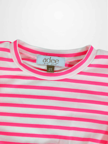 Neon Pink Striped Romper