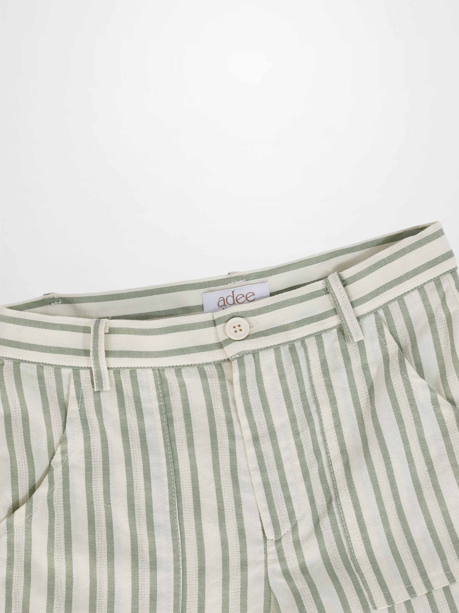 Green Striped Shorts