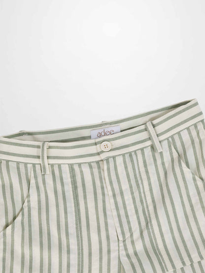 Green Striped Shorts