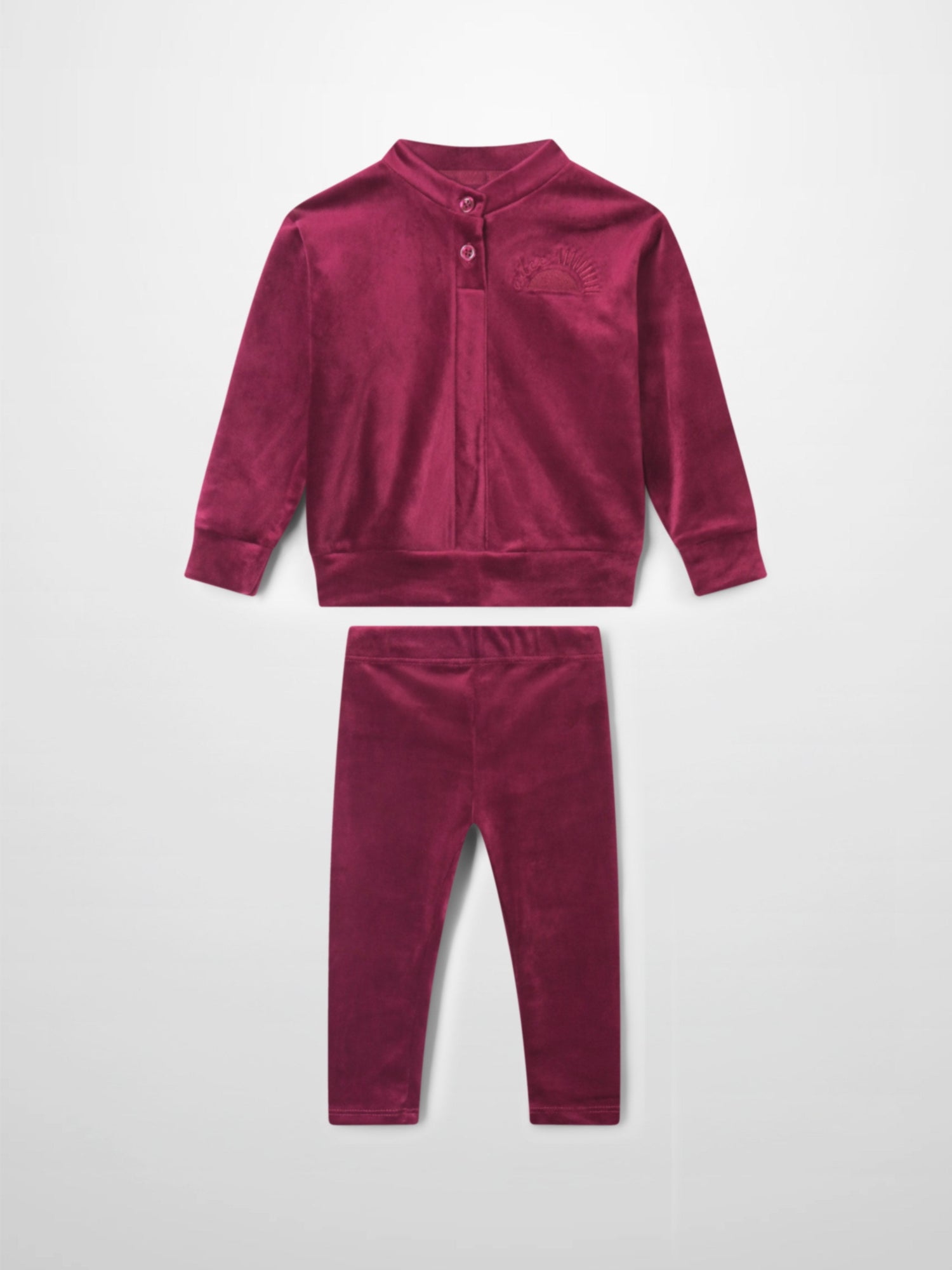 Velour Bomber Set -  Burgundy