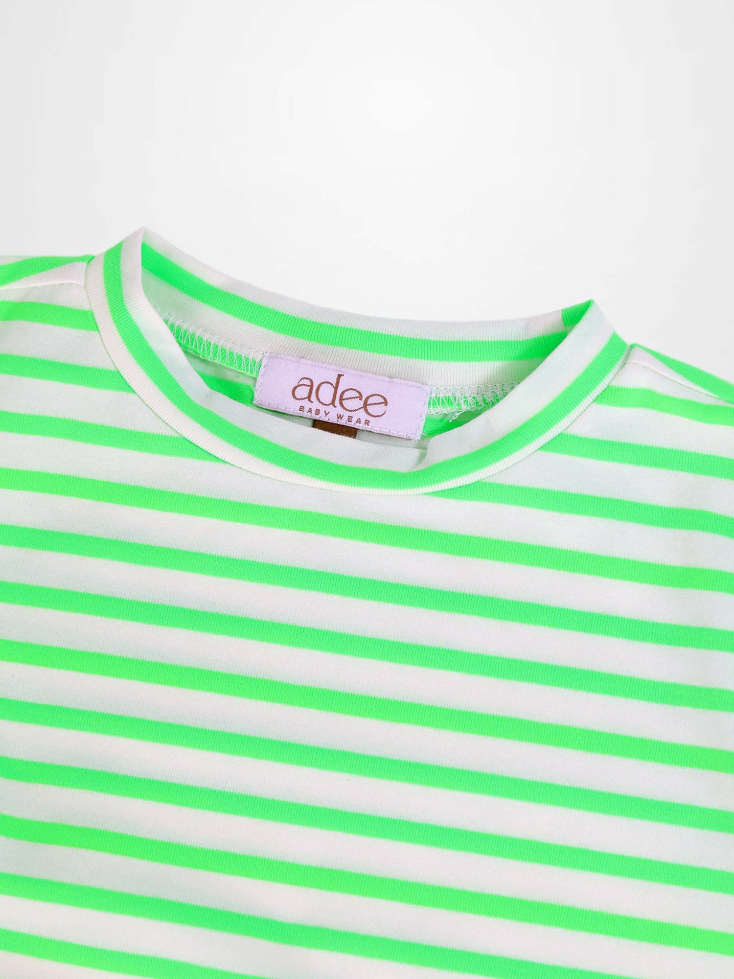 Neon Green Striped Boxy T-shirt