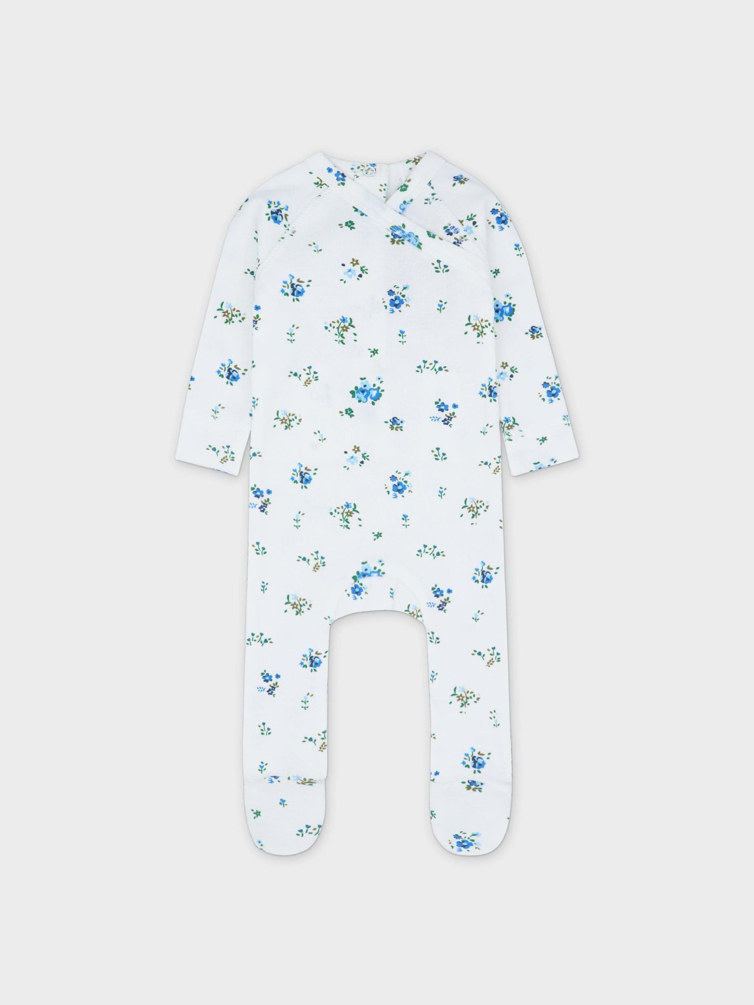 Freesia Flower Stretchy, Bonnet &amp; Bib-Blue