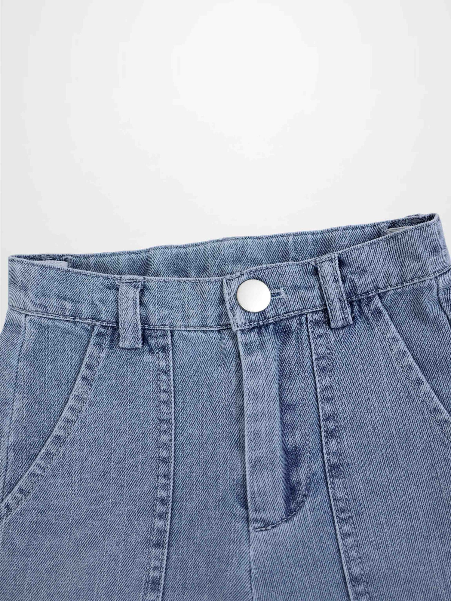 Cuffed Denim Shorts