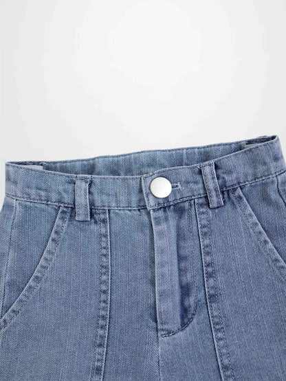 Cuffed Denim Shorts