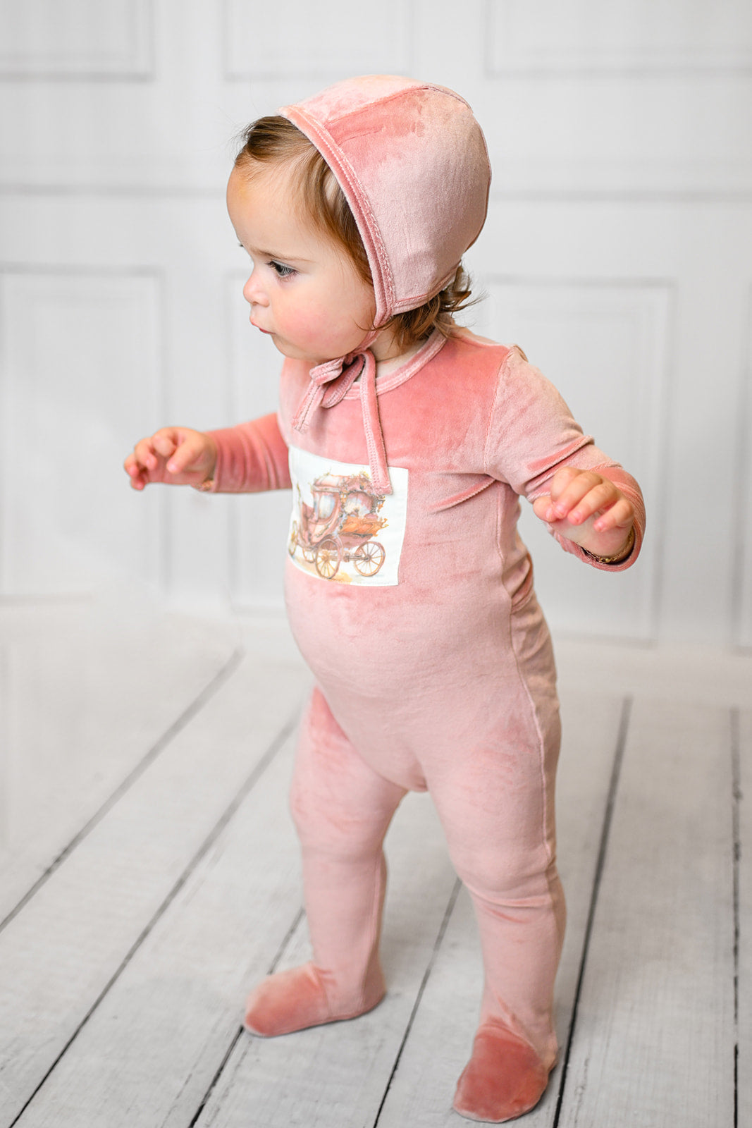 Velour Carriage Stretchy - Pink