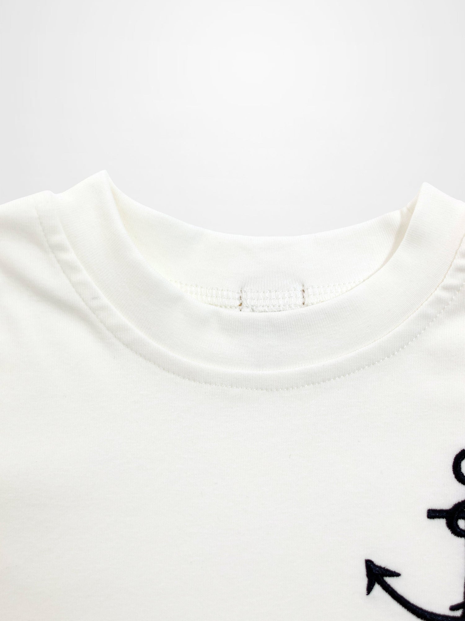 Embroidered Anchor Boxy Short Sleeve T-Shirt