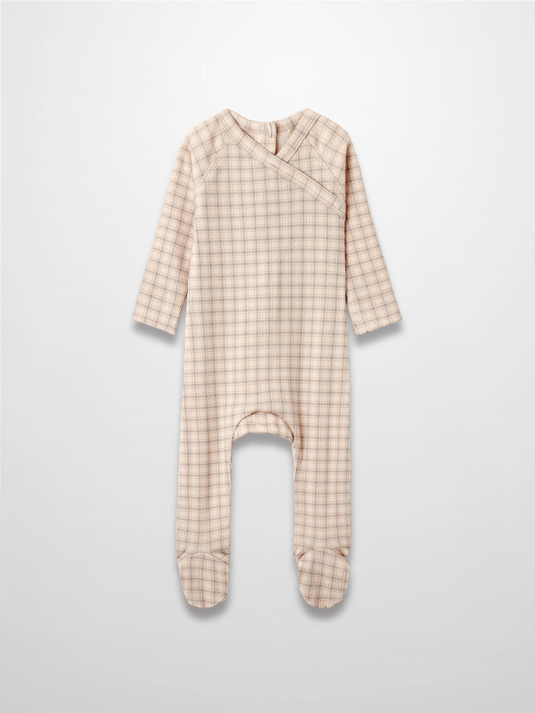 Oatmeal Grid Stretchy - Blue