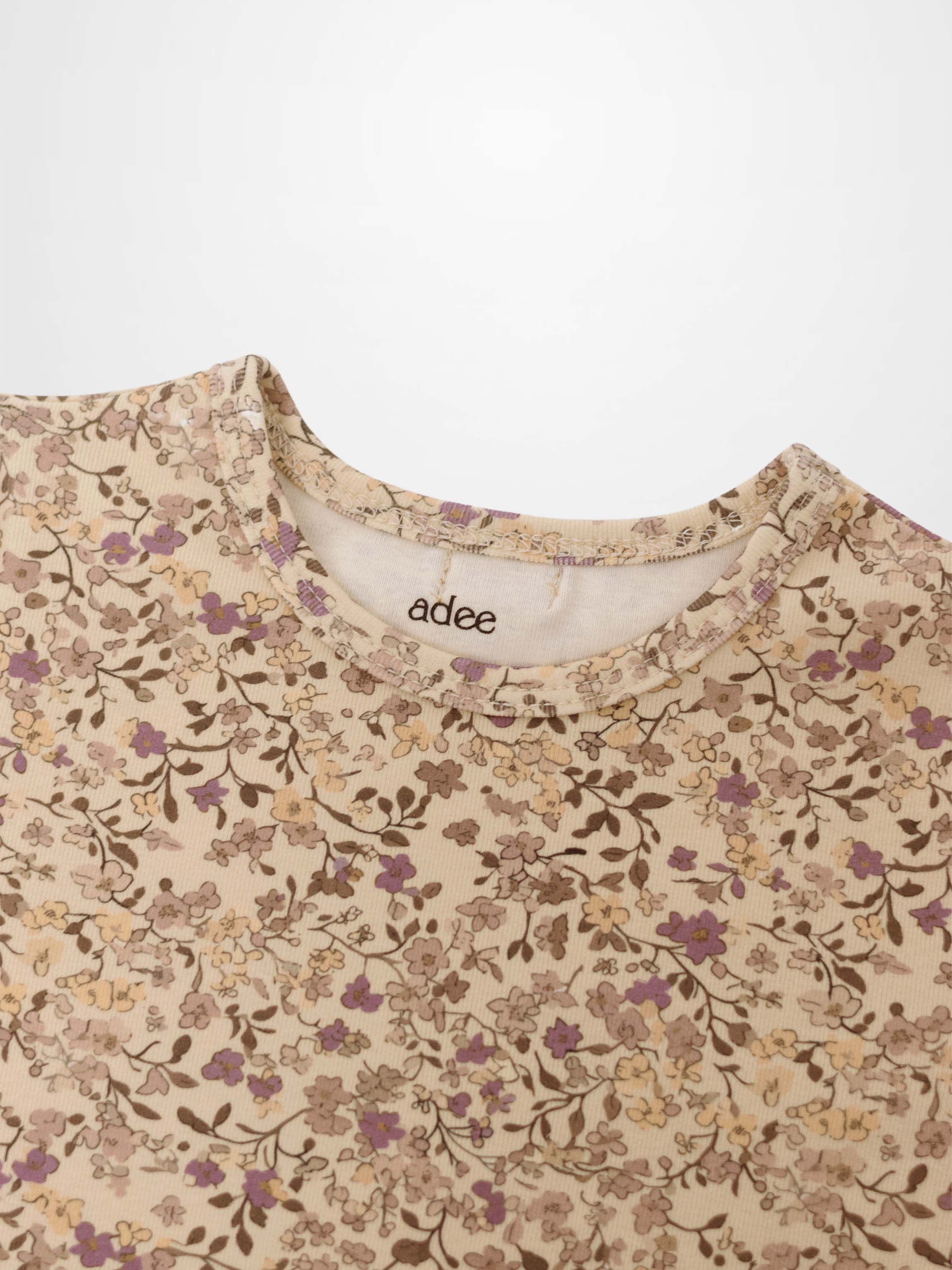 Purple Flower 3/4 Sleeve Shirt