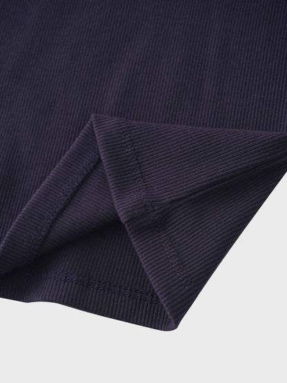 Crossover Thin Ribbed Pajama - Navy