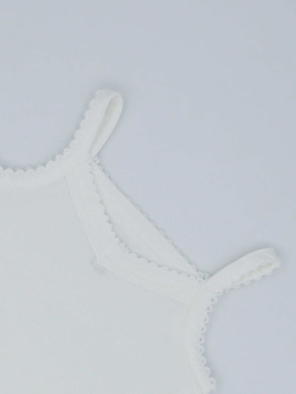 V-Neck Undershirt With Lace - 3 Pack