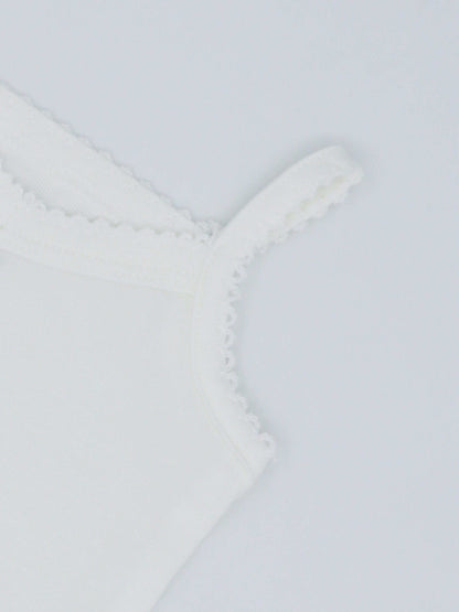 V-Neck Undershirt With Lace - 3 Pack