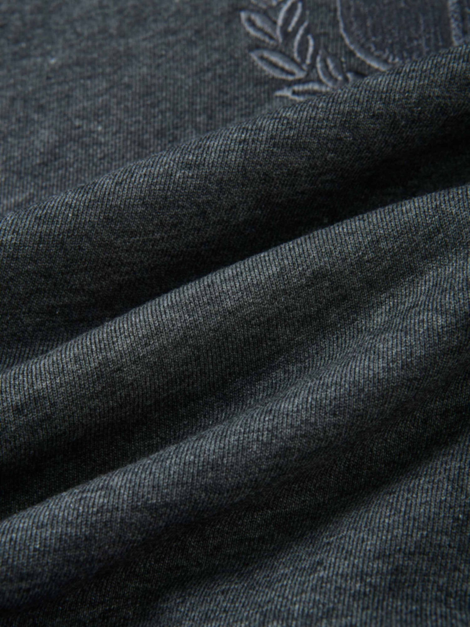 Windsor Sweatshirt by Adee; charcoal heather knit fabric close-up