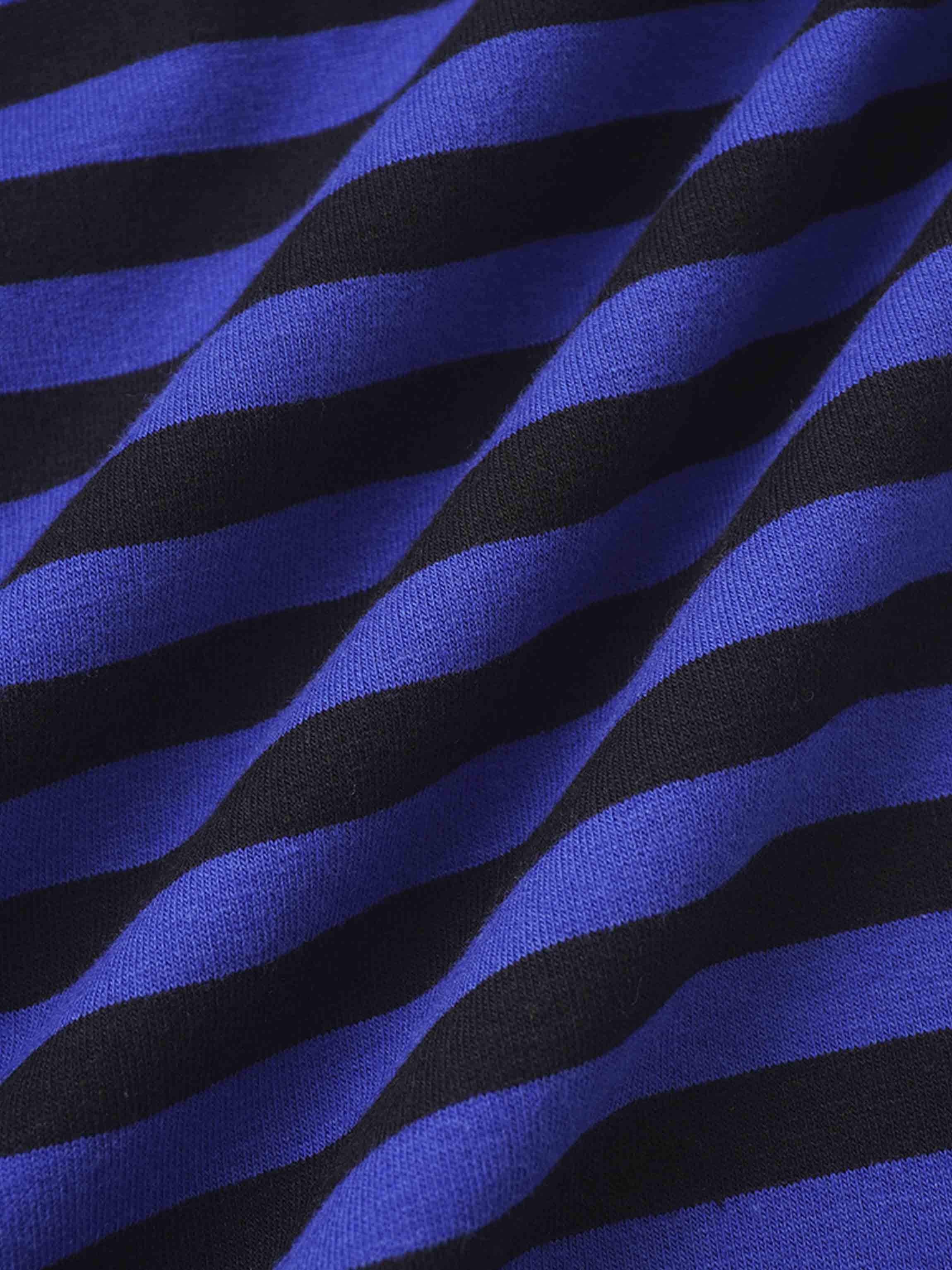 Striped Drawstring Dress - Blue &amp; Black