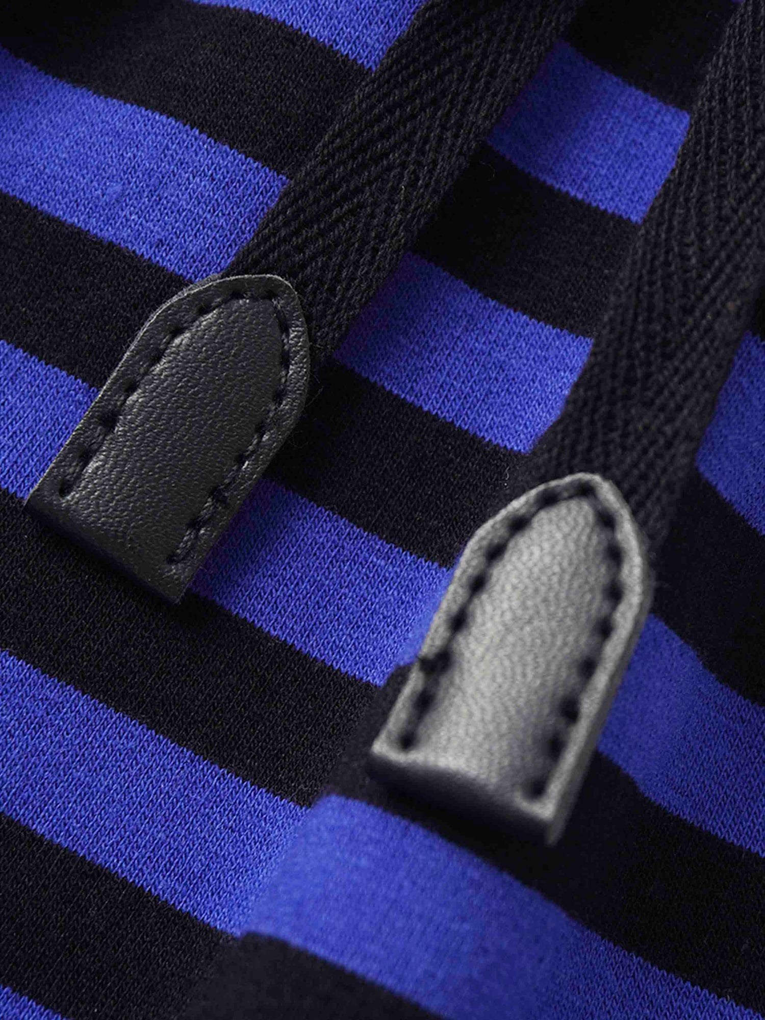 Striped Drawstring Dress - Blue &amp; Black