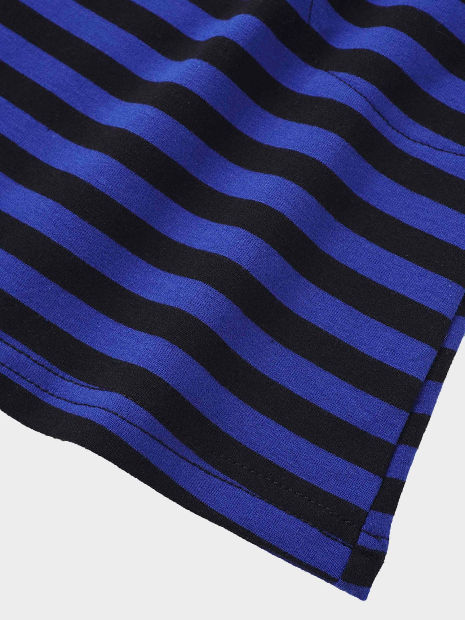 Striped Drawstring Dress - Blue &amp; Black