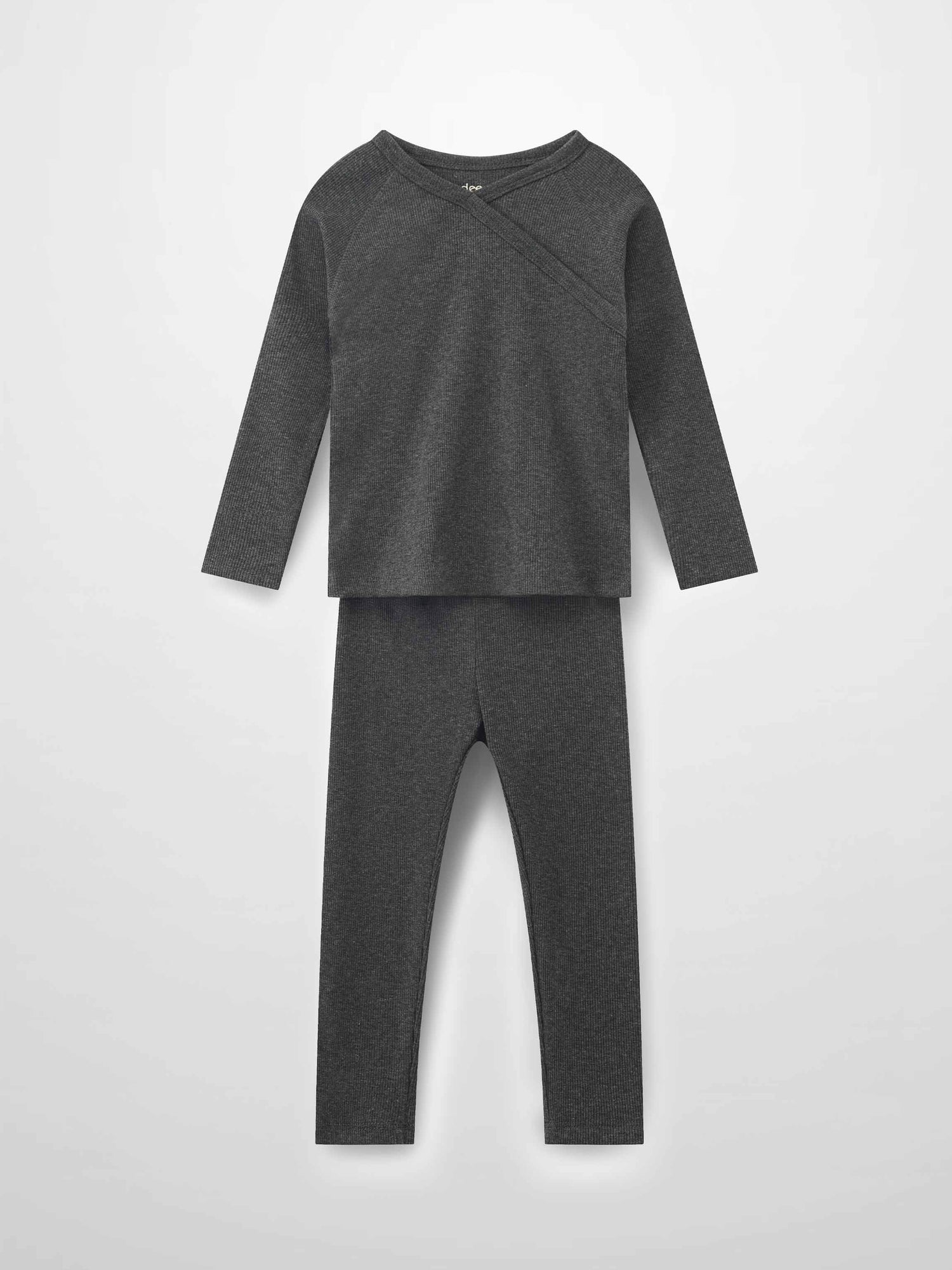 Crossover Thin Ribbed Pajama - Heather Grey
