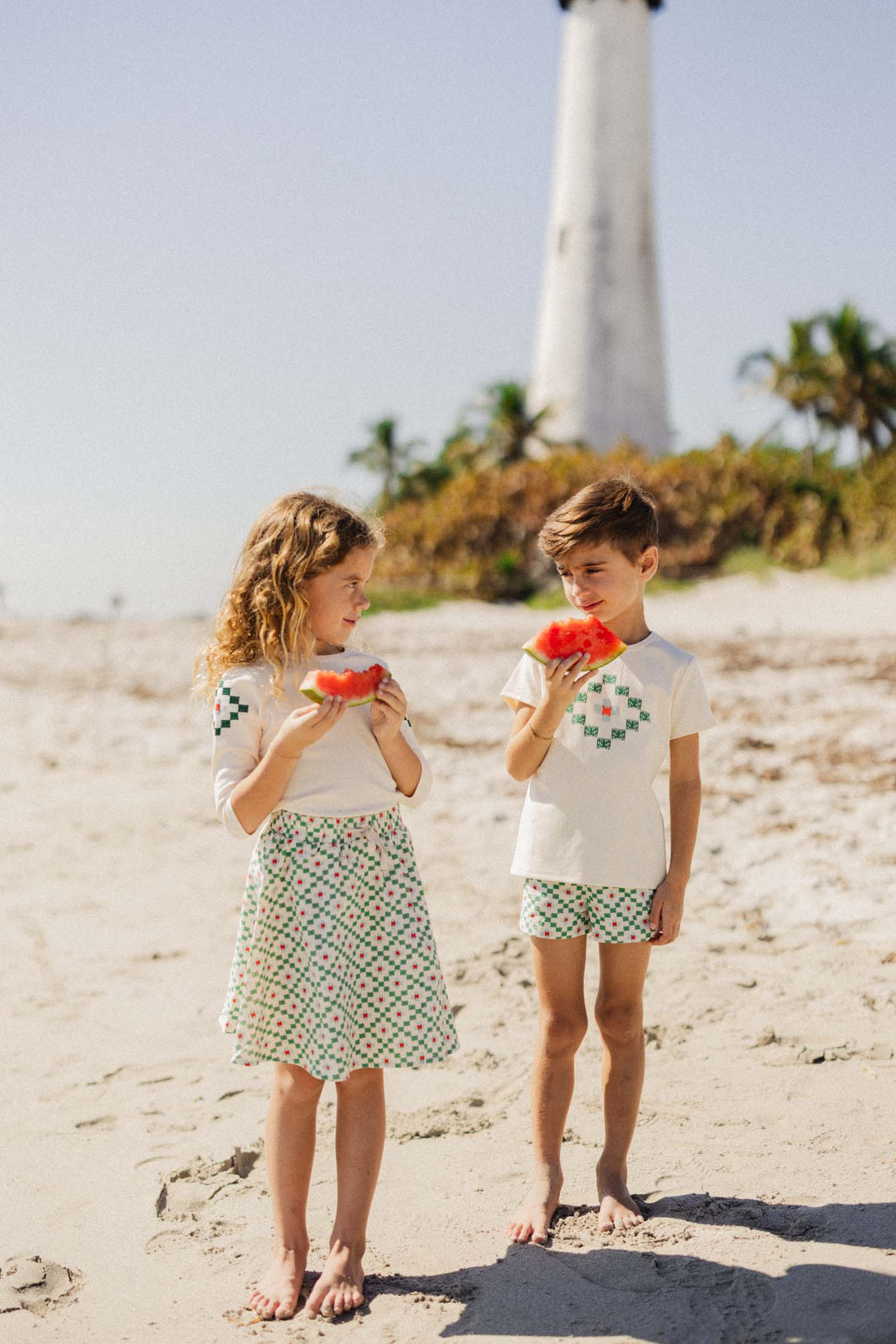 Green Diamond Shorts with Shirt