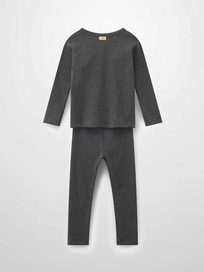 Crossover Thin Ribbed Pajama - Heather Grey