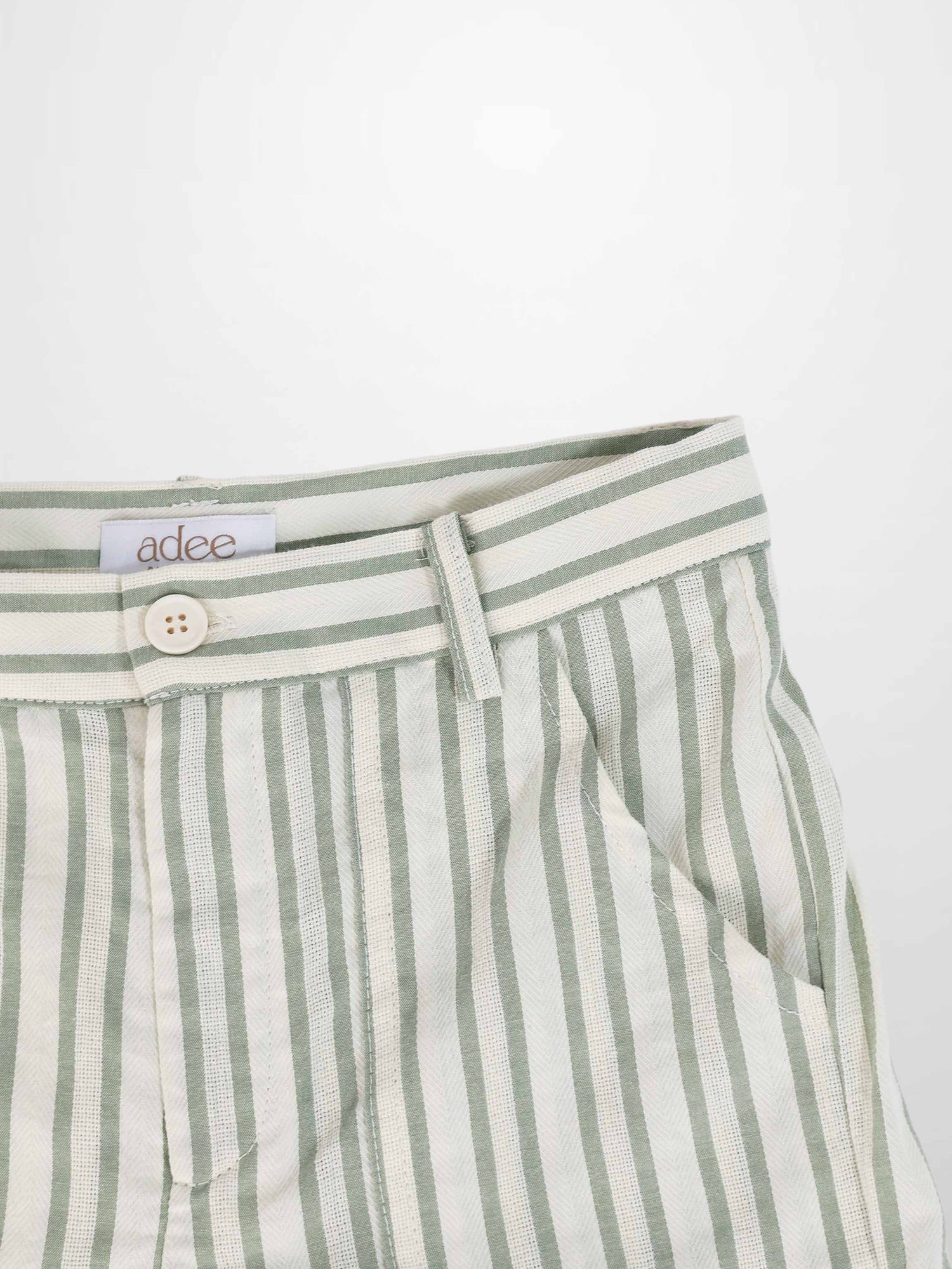 Green Striped Shorts